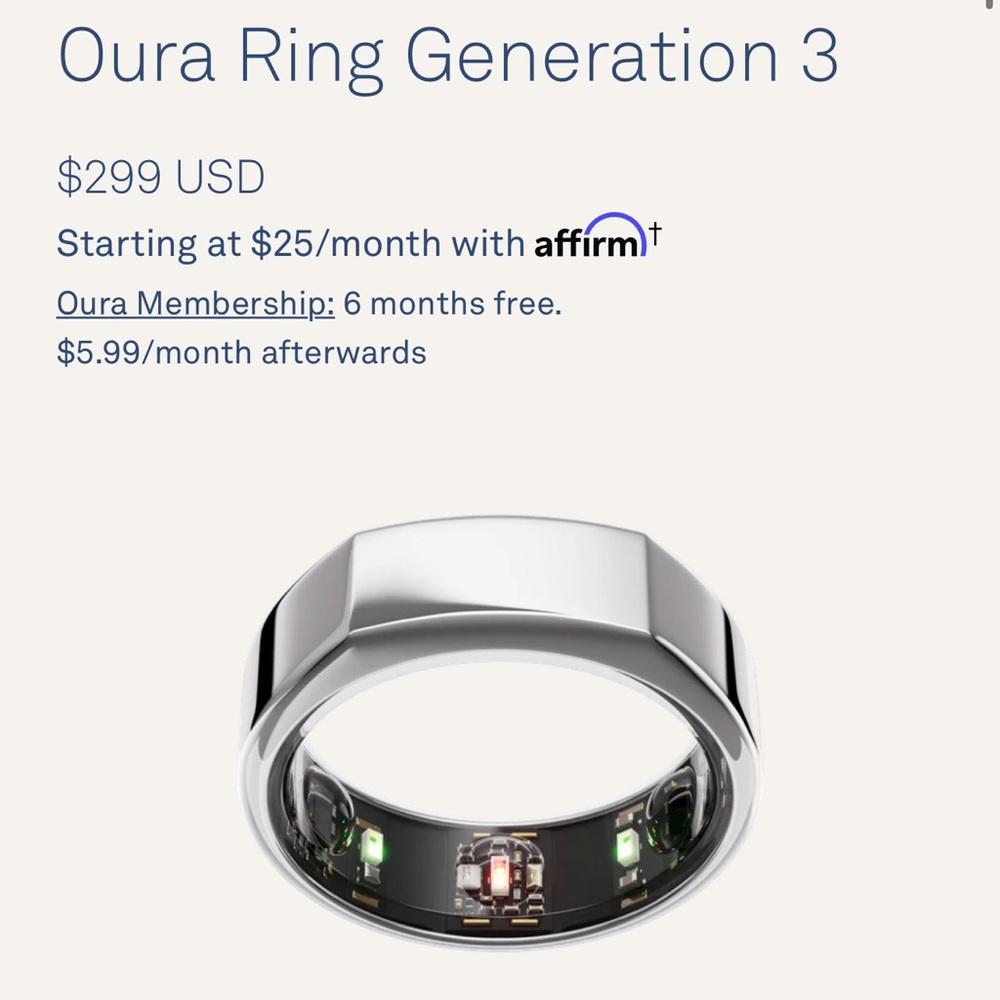 Oura Ring - silver size 9
